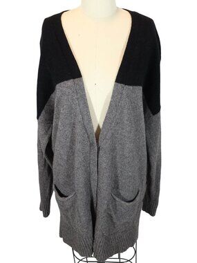 EILEEN FISHER Yak Wool Striped Cardigan Sweater Size S Boyfriend Preppy